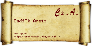 Csák Anett névjegykártya